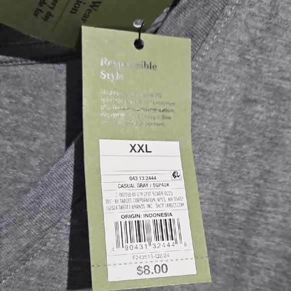 Goodfellow & Co Gray V-Neck Short Sleeve Tee - Picture 5 of 7